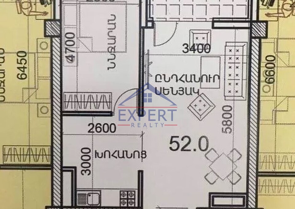 Դավիթաշեն/Միկոյան 2 սեն 52 քմ 18/16 հարկ